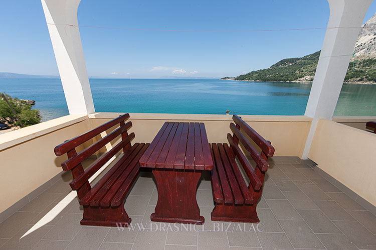 large terrace with wide view on open sea and islands Bra and Hvar