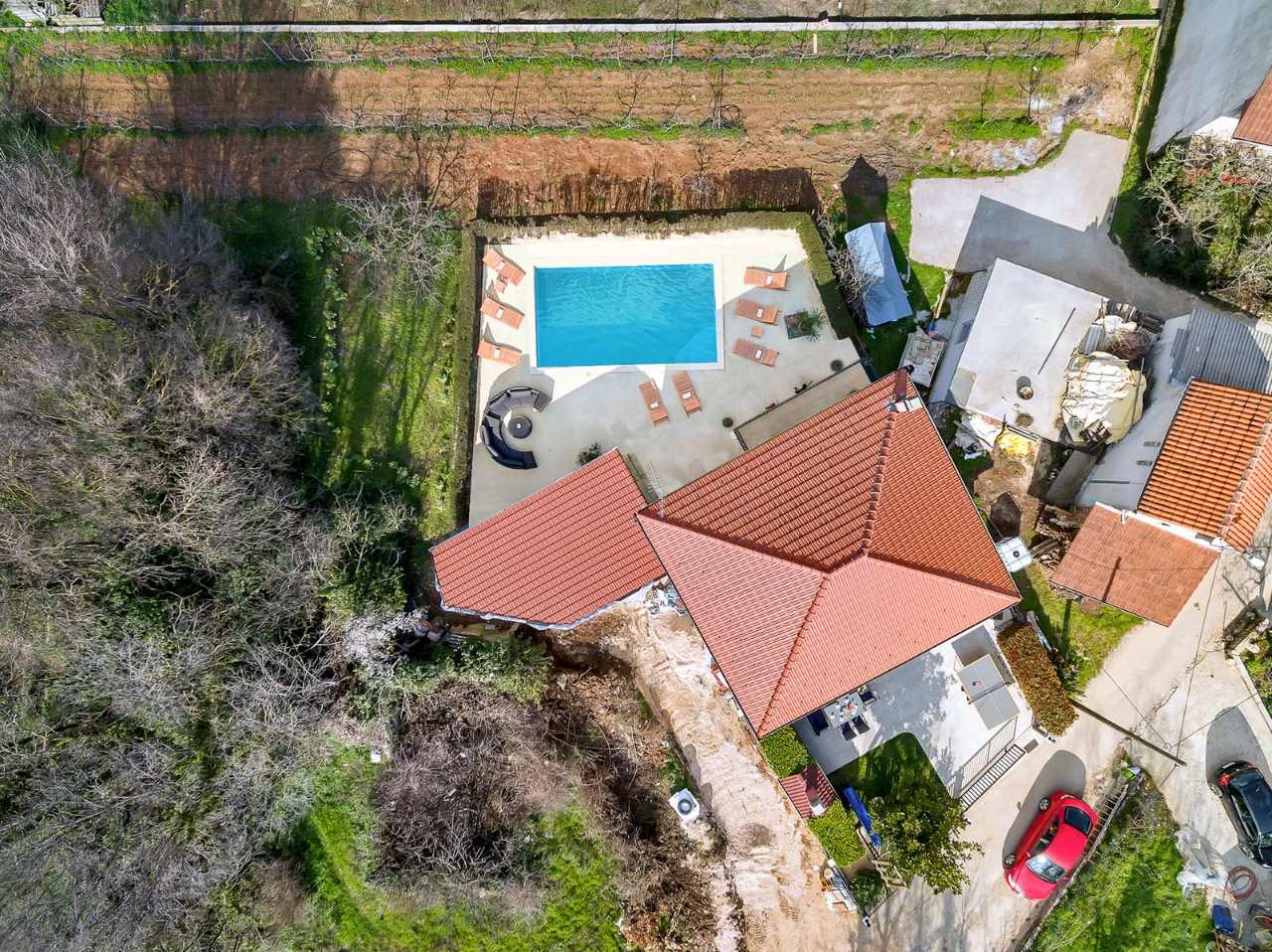 Villa Imota, aerial view